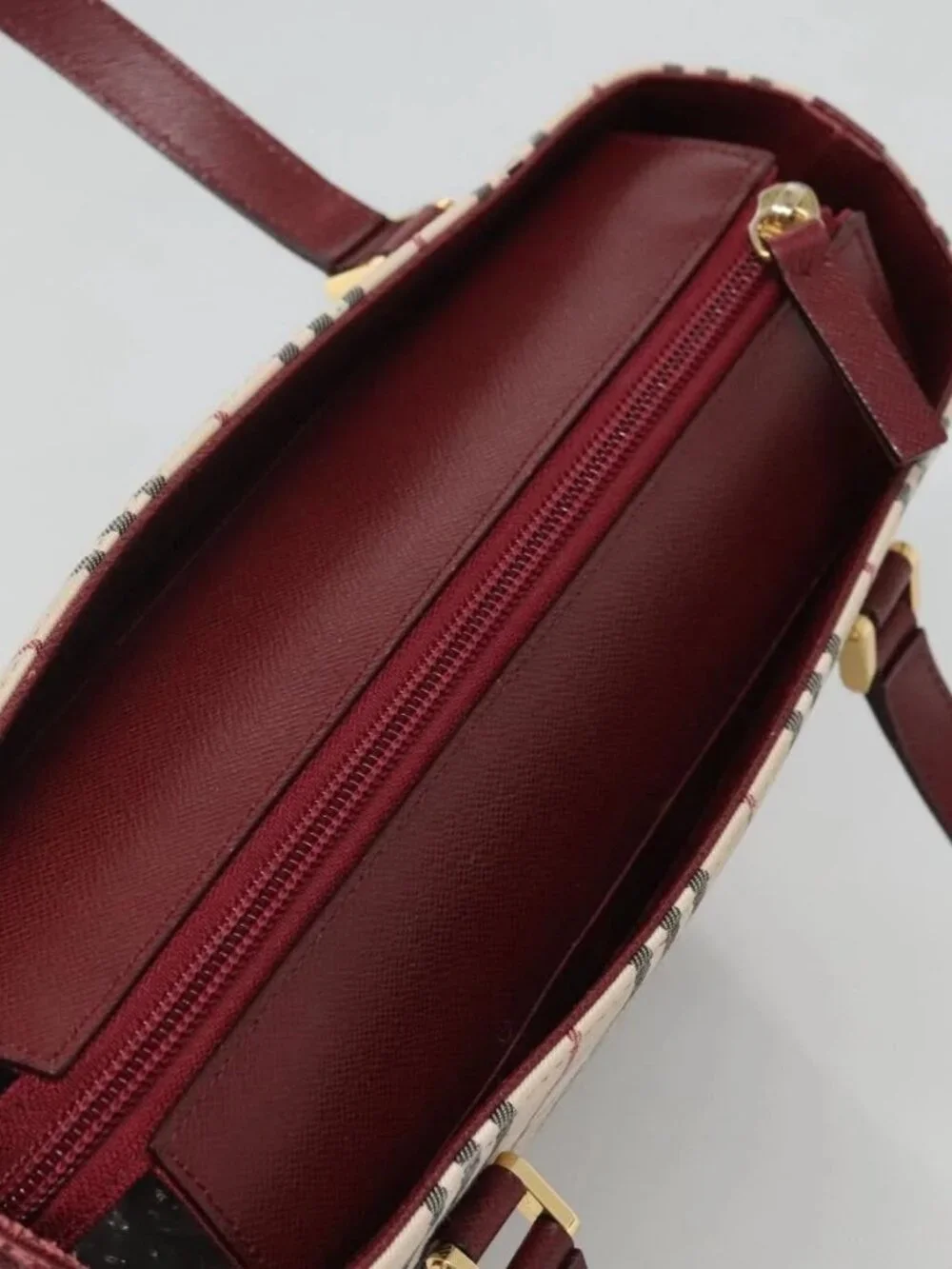 BURBERRY Nova Check Tote Bag Canvas Beige Gold Auth 118162 - Picture 6 of 14